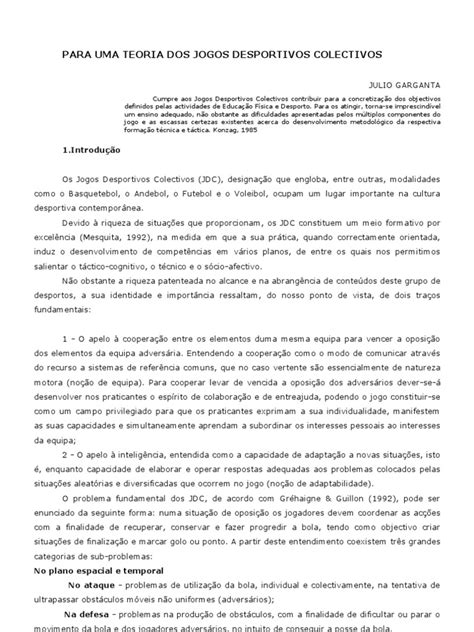 teoria dos jogos desportivos PDF